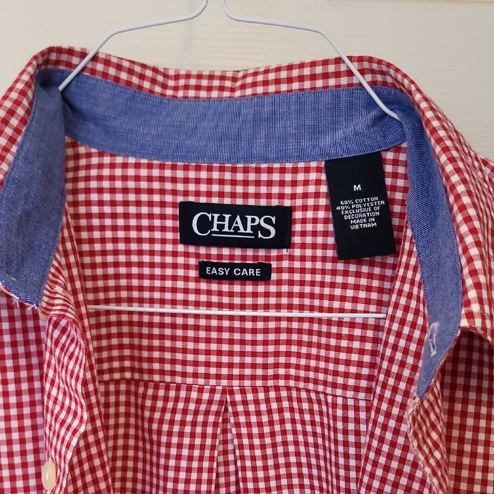 Chaps Red Gingham Button Down Shirt - image 2